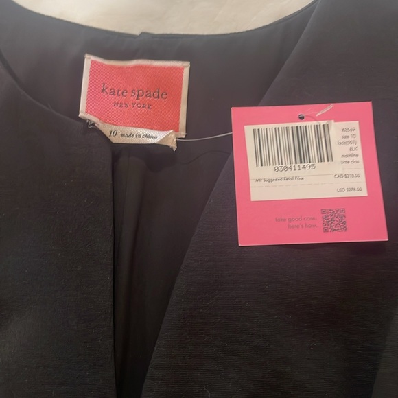 Kate Spade: V-neck Ponte Sleeveless Dress - Black - Size 10 - Picture 7 of 9